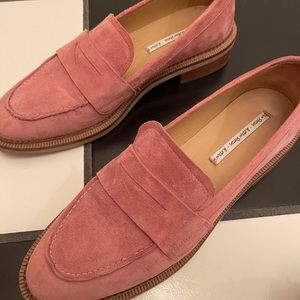 Pink Suede Loafers